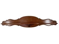 Vintage French Large Long Wooden Wall Hanging Shelf Brown Wood Rack Wall Mounted Display circa 1960-70's / EVE