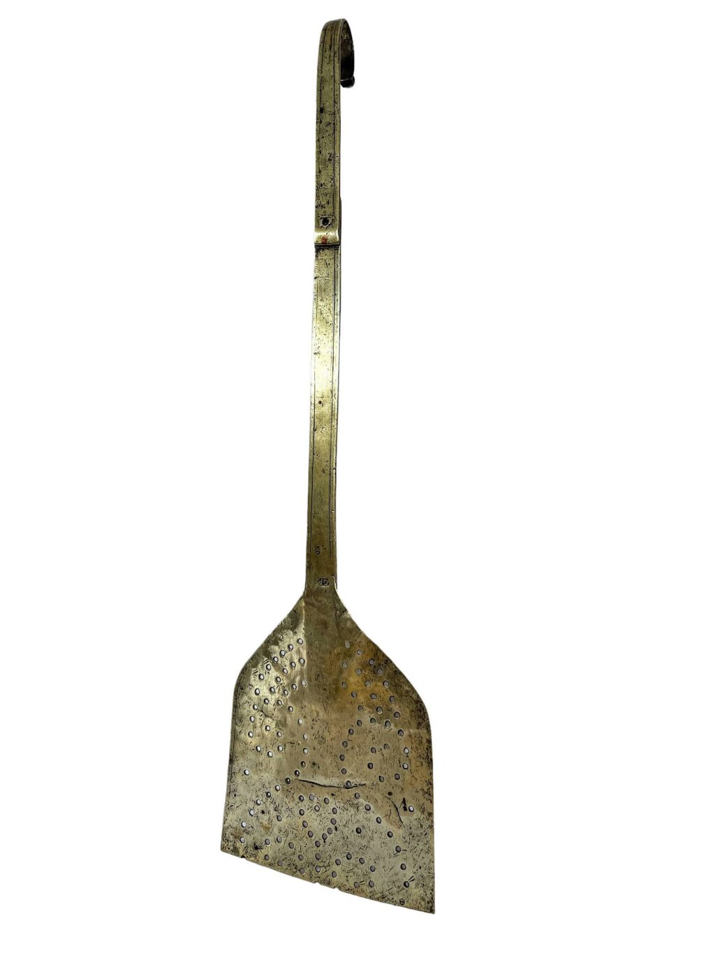 Antique Brass French Crepe Pancake Galette Bread Oven Scoop Spatula Cooking Baking circa 1910’s / EVE