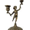 Vintage French Double Brass Boy Cherub Angel Candlestick Candle Holder Candle Stick circa 1960-70's / EVE