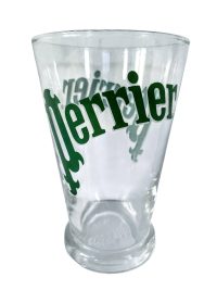 Vintage French Large Perrier Drinking Glass Glasses Water Retro Bar Cafe France circa 1970-80s / EVE 3