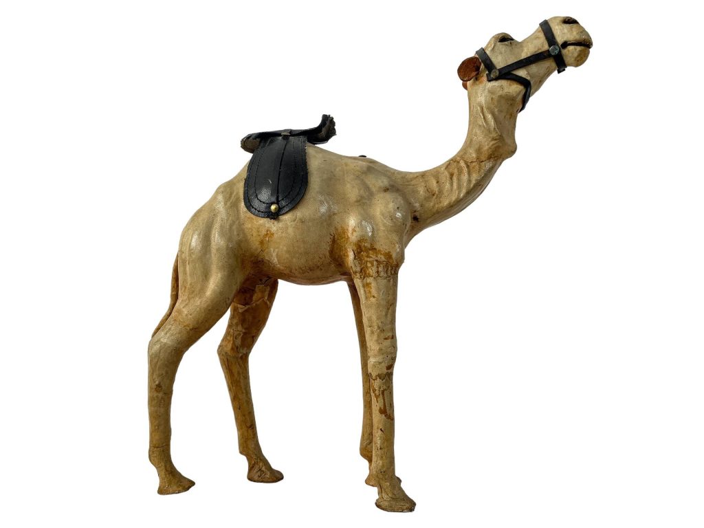 Vintage Tunisian Large Leather Souvenir Camel Ornament Figurine Gift circa 1980-90’s / EVE