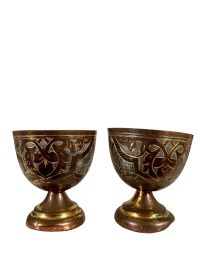 Vintage Arabian Brass Cups Beakers Small Pots Pill Pot Trinket Dish Tea Coffee circa 1970-80’s / EVE
