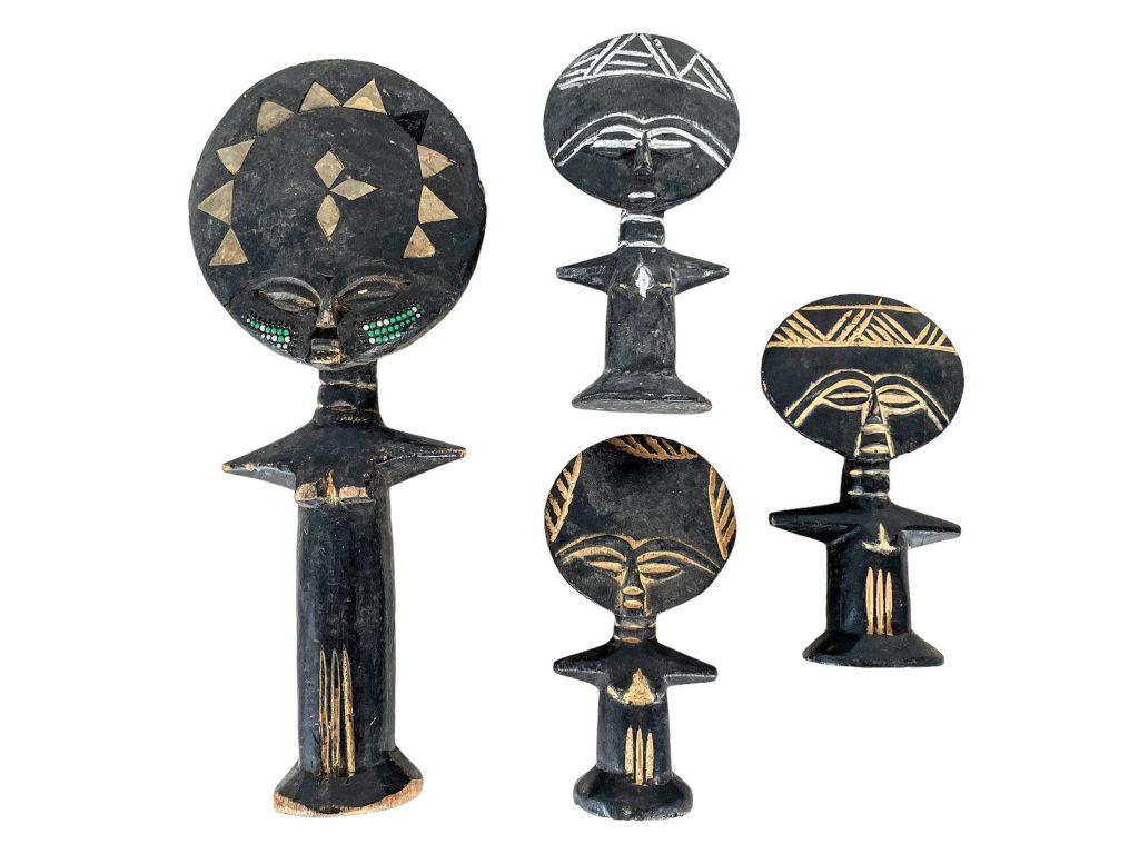 Vintage African Job Lot Collection Pieces Wood Poup??e Ashanti Ashante Decorative Ornament Decor DIsplay Tribal Prop c1980-90’s / EVE