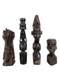 Vintage African Job Lot Collection Pieces Wooden Wood Mask Ornament Decorative Decor DIsplay Tribal Prop Wall Hanging c1980-90's / EVE