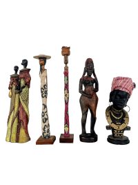 Vintage African Job Lot Collection Pieces Wooden Wood Ornament Decorative Decor DIsplay Tribal Prop c1980-90’s