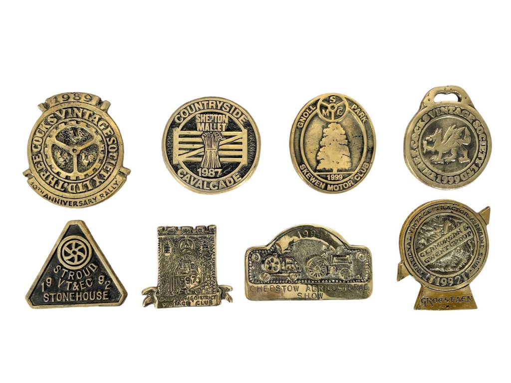Vintage English Classic Motor Motorcycle Steam Rally Brass Collection Job Lot Collector Collection Motorbike circa 1980-90's