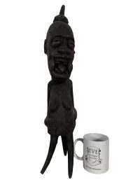 Alternative view of Vintage African Songye Goolled Nkisi Power Figurine Wooden Decor Carved Statue Carving Sculpture Wood Tribal Art c1980's