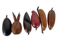 Alternative view of Vintage Bali Indonesian Job Lot Collection Pieces Wooden Wood Fruit Ornament Decorative Decor DIsplay Prop c1980-90's