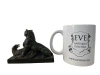 Alternative view of Antique French Base Metal Black The Winning Tiger Fighting Eagle Decorative Ornament Mantlepiece Decorative Tarnish Patina c1900-10's