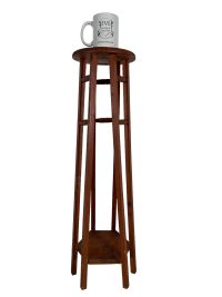 Alternative view of Vintage French Tall Double Plant Stand Plinth Table Wooden Side Flower Pot Ornament Display Shelf Prop Design Tabouret c1960-70's
