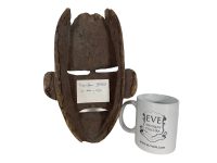 Alternative view of Vintage African North Congo Bateke Decor Wooden Bust Mask Wall Decor Intricate Carved Statue Carving Sculpture Wood Tribal Art c1970's