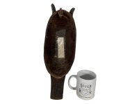 Alternative view of Vintage African Ivory Coast Burkina Faso Decor Wooden Bust Mask Wall Decor Carved Statue Carving Sculpture Wood Tribal Art c1970's