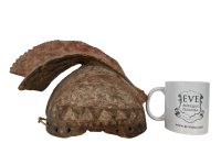 Alternative view of Vintage African Helmed Decor Wooden Bust Mask Helmet Wall Decor Carved Statue Carving Sculpture Wood Tribal Art c1970's