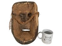 Alternative view of Vintage African Wall Decor Wooden Bust Mask Wall Decor Carved Statue Carving Sculpture Wood Tribal Art c1980's