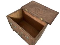 Alternative view of Vintage French Doll Size Sideboard Chest Home Made Toy Furniture Or Storage Box Wooden Wood circa 1960-70's