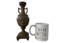 Alternative view of Antique French Base Metal Bronzed Black Lion Lady Decorative Ornament Display Mantlepiece Decorative Tarnish Patina c1910's