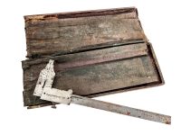 Vintage French Toolmakers Vernier Gauge Metal Measuring Thickness Tool Instrument Ruler Scale Calliper c1920-40's