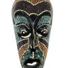 Vintage African Medium Wooden Bust Mask Wall Decor Carved Statue Carving Sculpture Wood Tribal Art c1980-90's