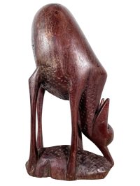 Vintage African Antelope Animal Deer Sculpture Carving Tribal Africa Art Decor Wood Display Fawn c1960-70's