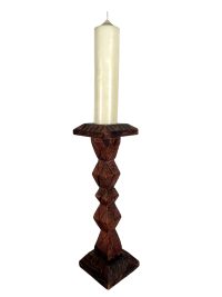 Vintage French Large Candle Holder Stand Plinth Candlestick Rustic Rural Decorative Wood Wooden circa 1980’s 2