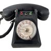 Vintage French Property of the State Black Bakelite Round Dial Telephone Phone circa 1950's