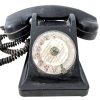 Vintage French Property of the State Black Bakelite Round Dial Telephone Phone circa 1950's