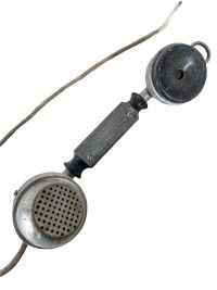 Antique French Telephone Phone Operators Handset Earpiece Mouthpiece circa 1910-20's