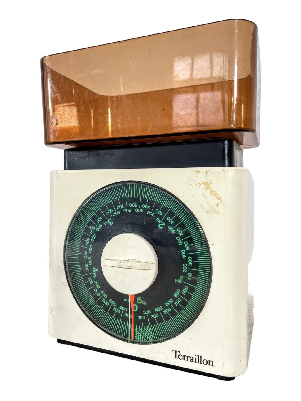 Vintage French Terrailion Retro Orange Kitchen Scale Weighing Measuring circa 1970-80's