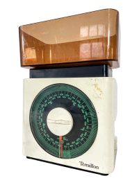 Vintage French Terrailion Retro Orange Kitchen Scale Weighing Measuring circa 1970-80's