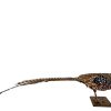 Vintage French Taxidermy Pheasant Bird On Wooden Stand rustic rural ornament figurine statue trophy decor circa 1970-80's