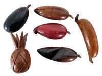 Vintage Bali Indonesian Job Lot Collection Pieces Wooden Wood Fruit Ornament Decorative Decor DIsplay Prop c1980-90's