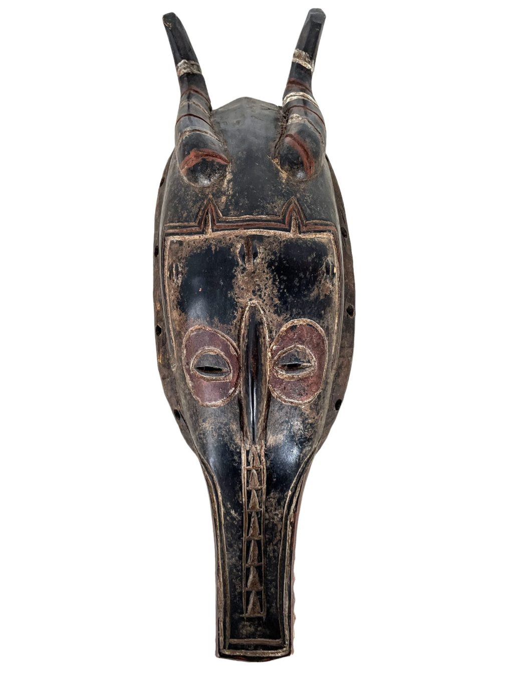 Vintage African Ivory Coast Burkina Faso Decor Wooden Bust Mask Wall Decor Carved Statue Carving Sculpture Wood Tribal Art c1970's