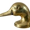 Vintage French Brass Duck Head Shaped Metal Bottle Cap Top Opener Bar Decor Display Beer circa 1970-80's
