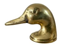 Vintage French Brass Duck Head Shaped Metal Bottle Cap Top Opener Bar Decor Display Beer circa 1970-80's