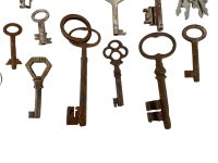 Alternative view of Antique Vintage Keys French Rusty Iron Key Mixed Collection Job Lot Doors Cupboard Drawer Rusty Door Lock c1880-1970's