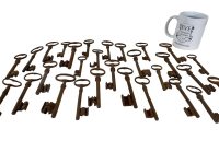 Alternative view of Antique Vintage Keys French Rusty Iron Key Mixed Collection Job Lot Doors Cupboard Drawer Rusty Door Lock c1880-1940's