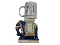 Alternative view of Vintage French Small Ceramic Pot Stand Plinth Rest Blue White Vase Pot Trinket Dish Ashtray Decor c1960-70's