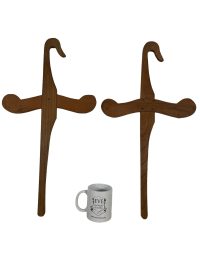 Alternative view of Vintage French Theatre Costume Wooden Small Coat Trouser Shirt Clothes Hanger Hook Wardrobe Cloakroom c1950's