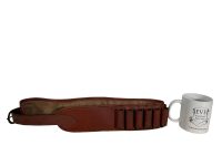 Alternative view of Vintage French Leather Hide Hunting Shooting Shotgun Shell Belt Holder Shoulder Strap circa 1970-80's