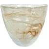 Vintage French Translucent Swirl Large Glass Pot Vase Container Storage Display Prop c1960's