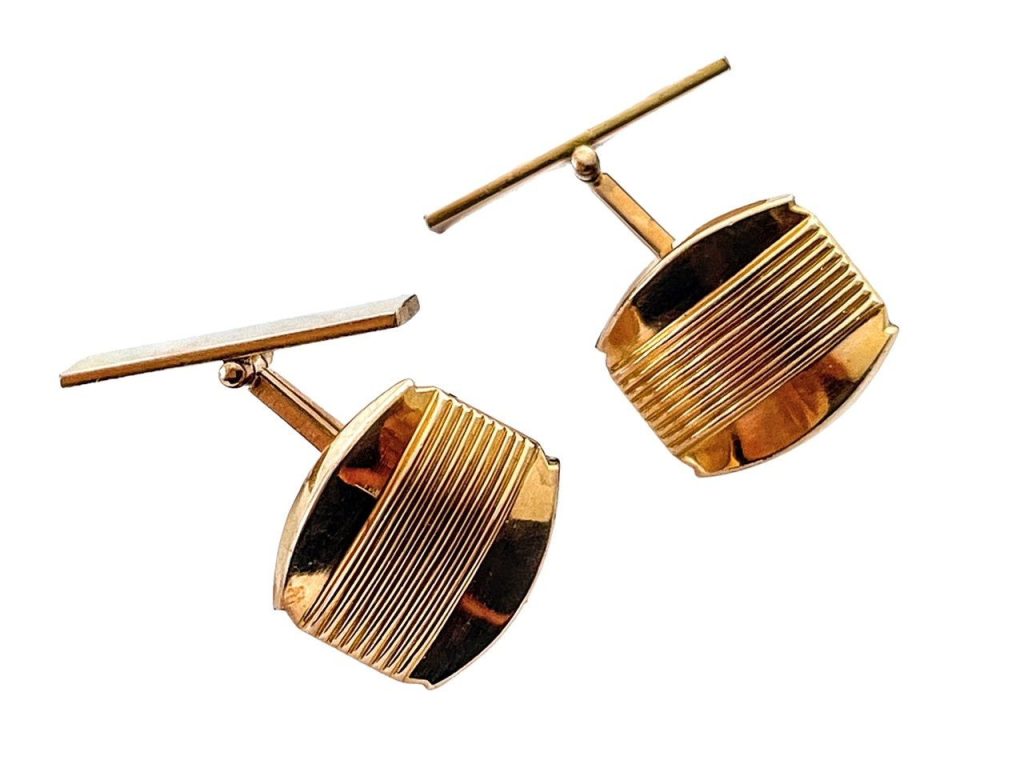 Vintage French Gold Fix Classic Cufflinks Cufflink Gold Plated circa 1960-70’s