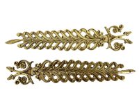 Antique French Ornate Brass Metal Gold Coloured Door Handles Plates Handle Plate Interior Decor Furniture Hardware circa 1910's