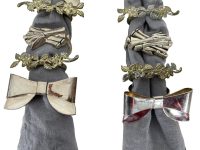 Alternative view of Vintage French Mixed Collection Bows Flowers Ribbons Napkin Rings Tissue Document Rings Tabletop Dinner Office Presentation c1970-80's