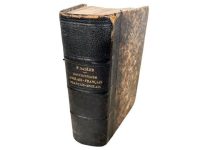 Antique French English Translation Leather Bound Translation Translating Book Books Religion circa 1844