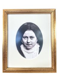 Vintage French Framed Print Saint Therese Of Lisieux Portrait In Gold Frame circa 1970-80’s 2
