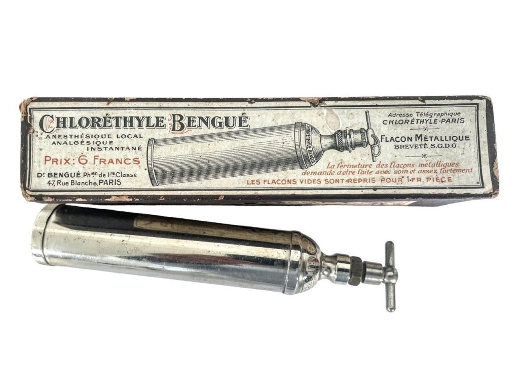 Vintage French Chlorethyle Bengue Anesthesique Paris Medical Instrument Doctor circa 1920-30’s