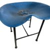 Vintage French Tractor Machinery Blue Seat Metal Stool Industrial Agricultural Salvage Refurbish Rusty Old Tabouret c1970-80's