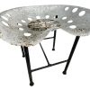 Vintage French Tractor Machinery White Seat Metal Stool Industrial Agricultural Salvage Refurbish Rusty Old Tabouret c1970-80's
