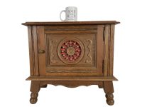 Alternative view of Vintage French Brittany Style Commode Cabinet Bedside Table Storage Box Chest Heavy Solid Furniture c1950-60's