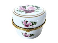 Alternative view of Vintage French Sewing Needle Pot Pill Box Jewellery Box Circle Shape French Ceramic Bowl Dish Trinket Jewellery Lid circa 1960-70's